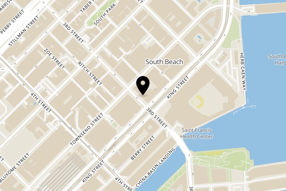 Map showing the location of The Port of Peri Peri San Francisco CA on 737 3rd St in San Francisco