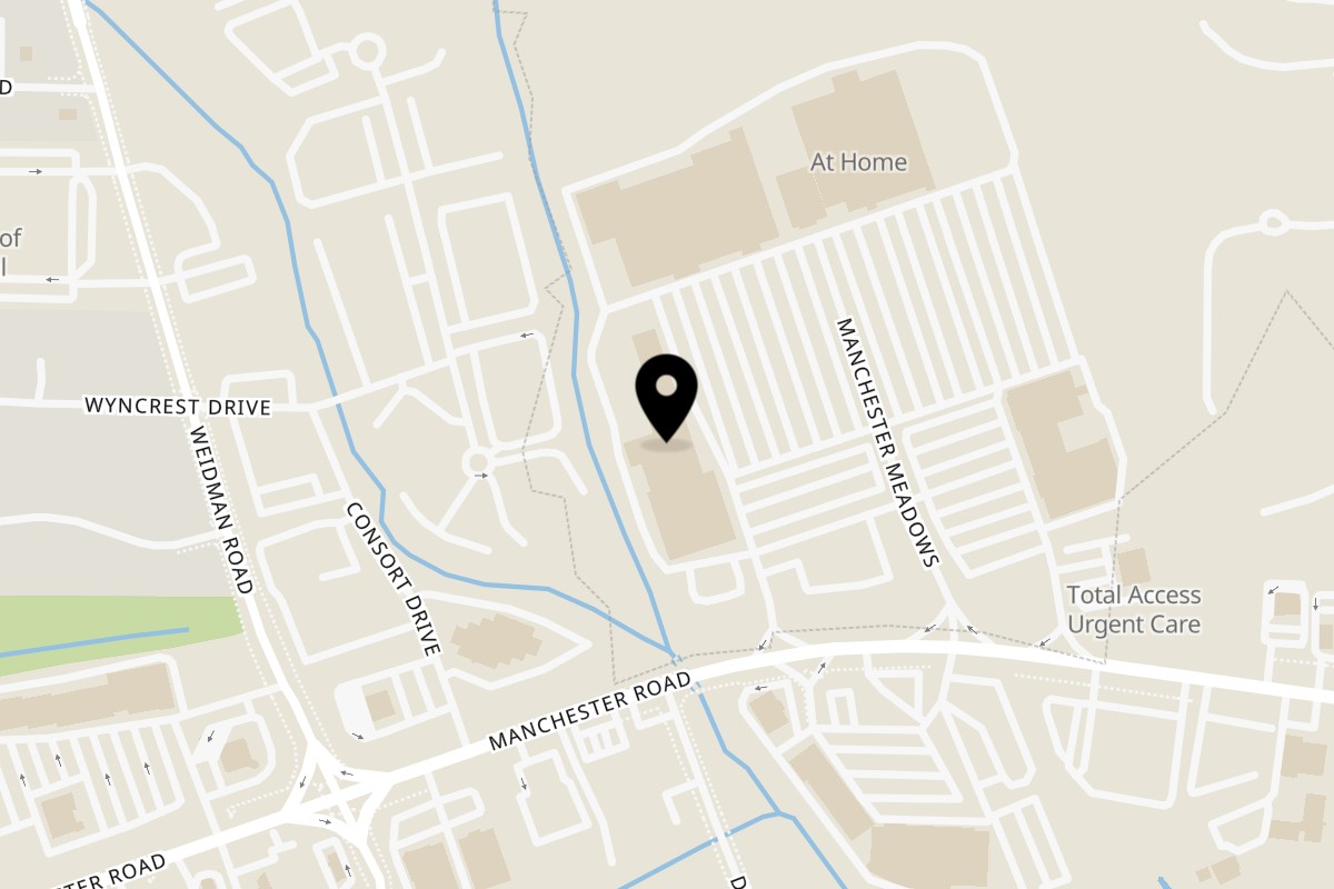 Map showing the location of The Port of Peri Peri Ballwin MO on 13951 Manchester Rd in Ballwin