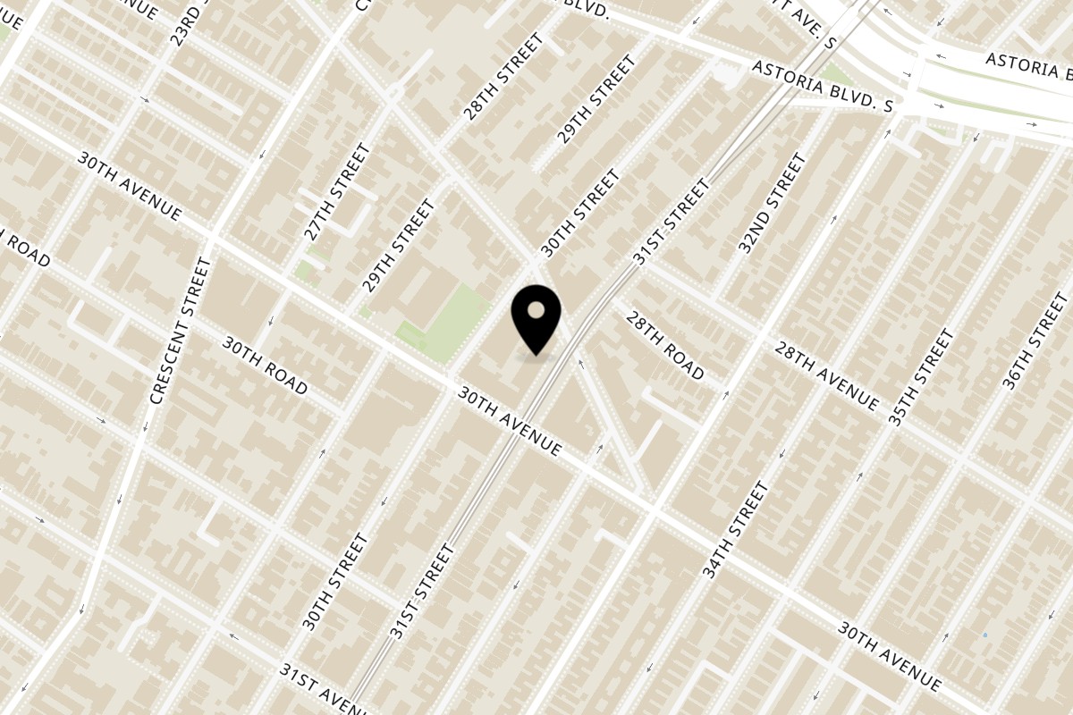 Map showing the location of The Port of Peri Peri Astoria on 28-44 31st St in Astoria