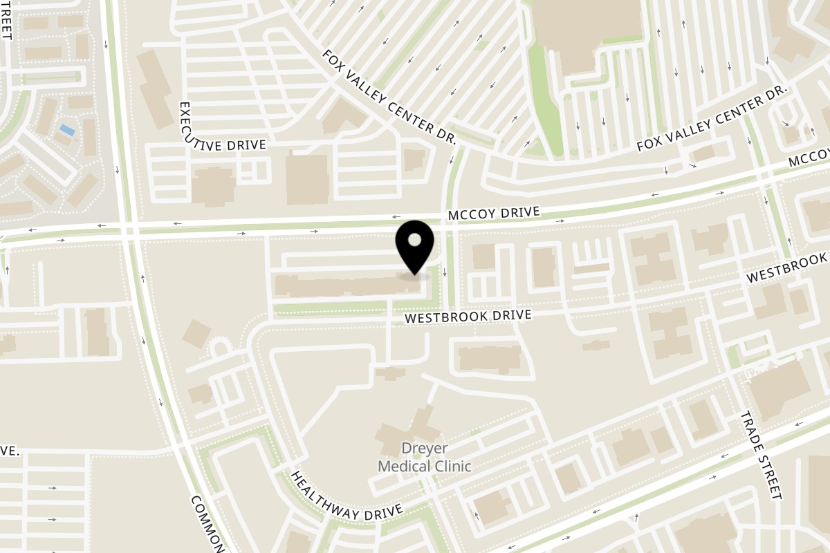 Map showing the location of The Port of Peri Peri Aurora IL on 4151 McCoy Dr #153 in Aurora