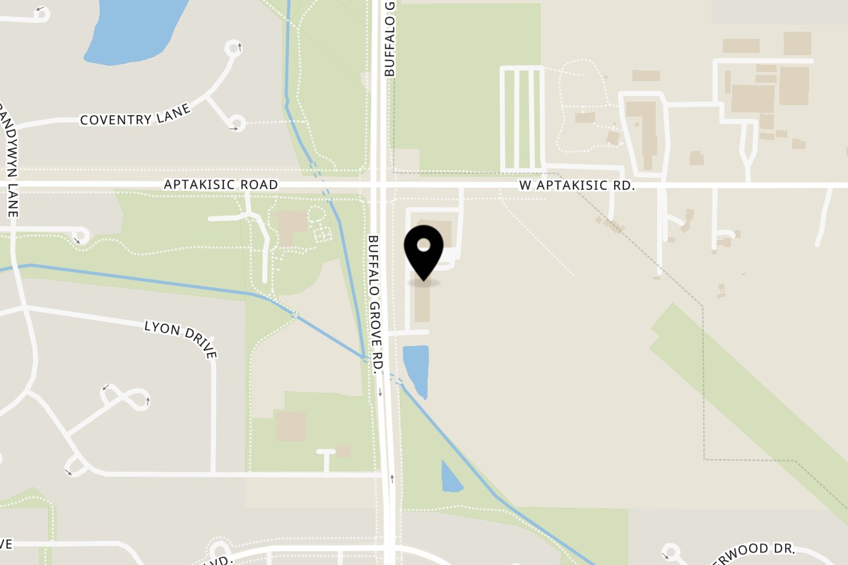 Map showing the location of The Port of Peri Peri Buffalo Grove IL on 1663 N Buffalo Grove Rd in Buffalo Grove